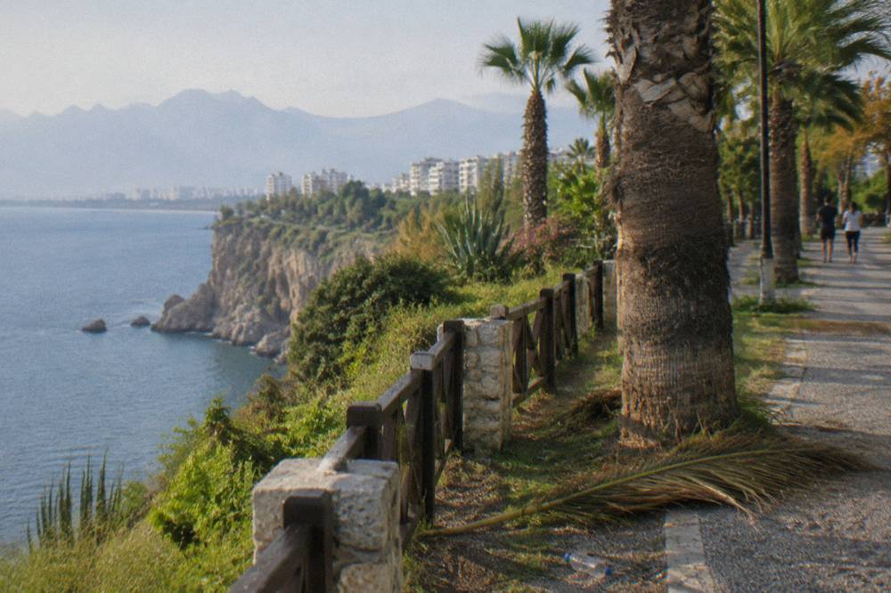 Clifftop path in Karaalioglu Park above the Antalya coastline