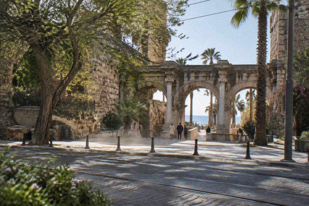 Meeting point at a stone gate in the Kaleici old town where guided walks begin